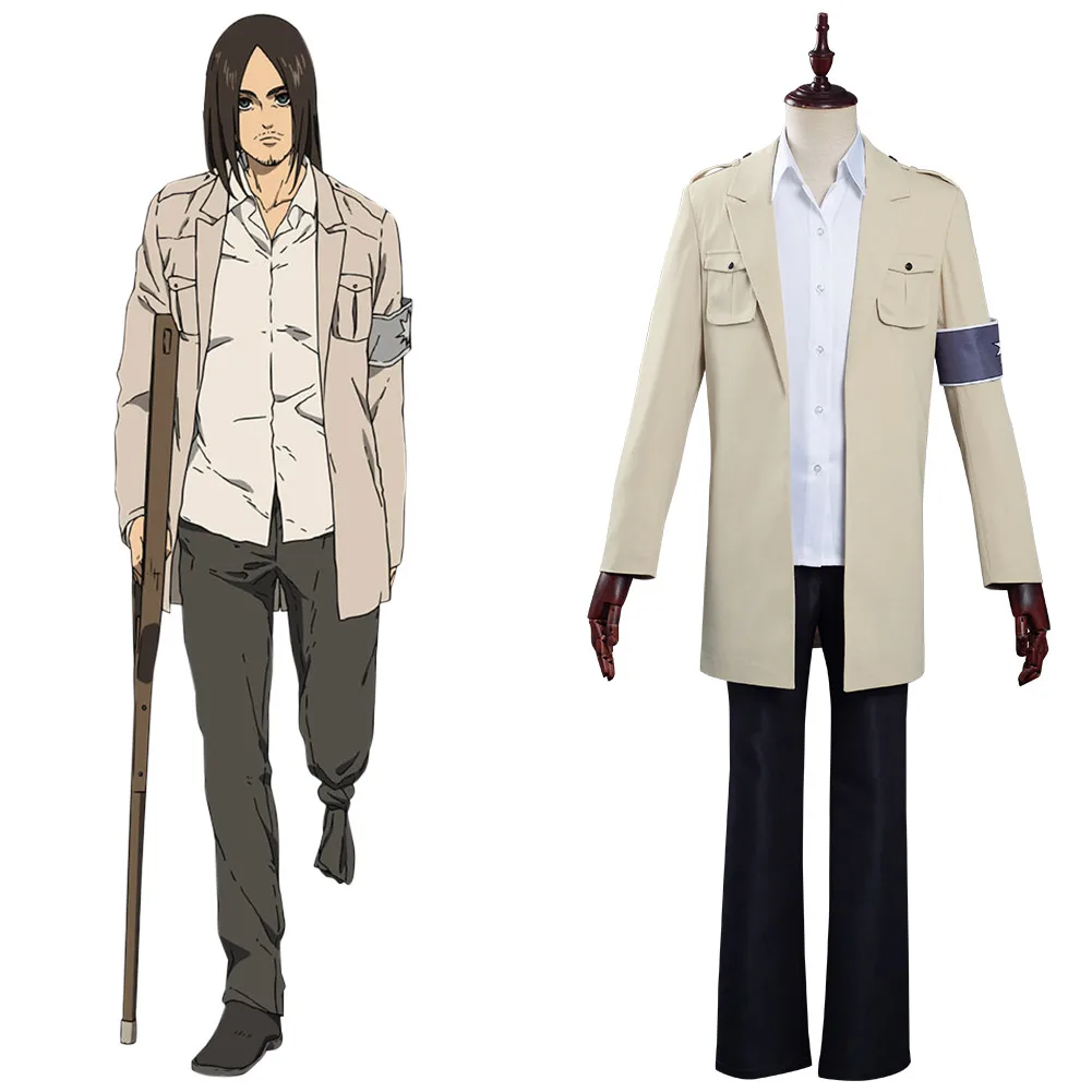 

Attack on Titan Cosplay Eren Jaeger Costume Outfits Coat+Pant Halloween Carnival Costumes