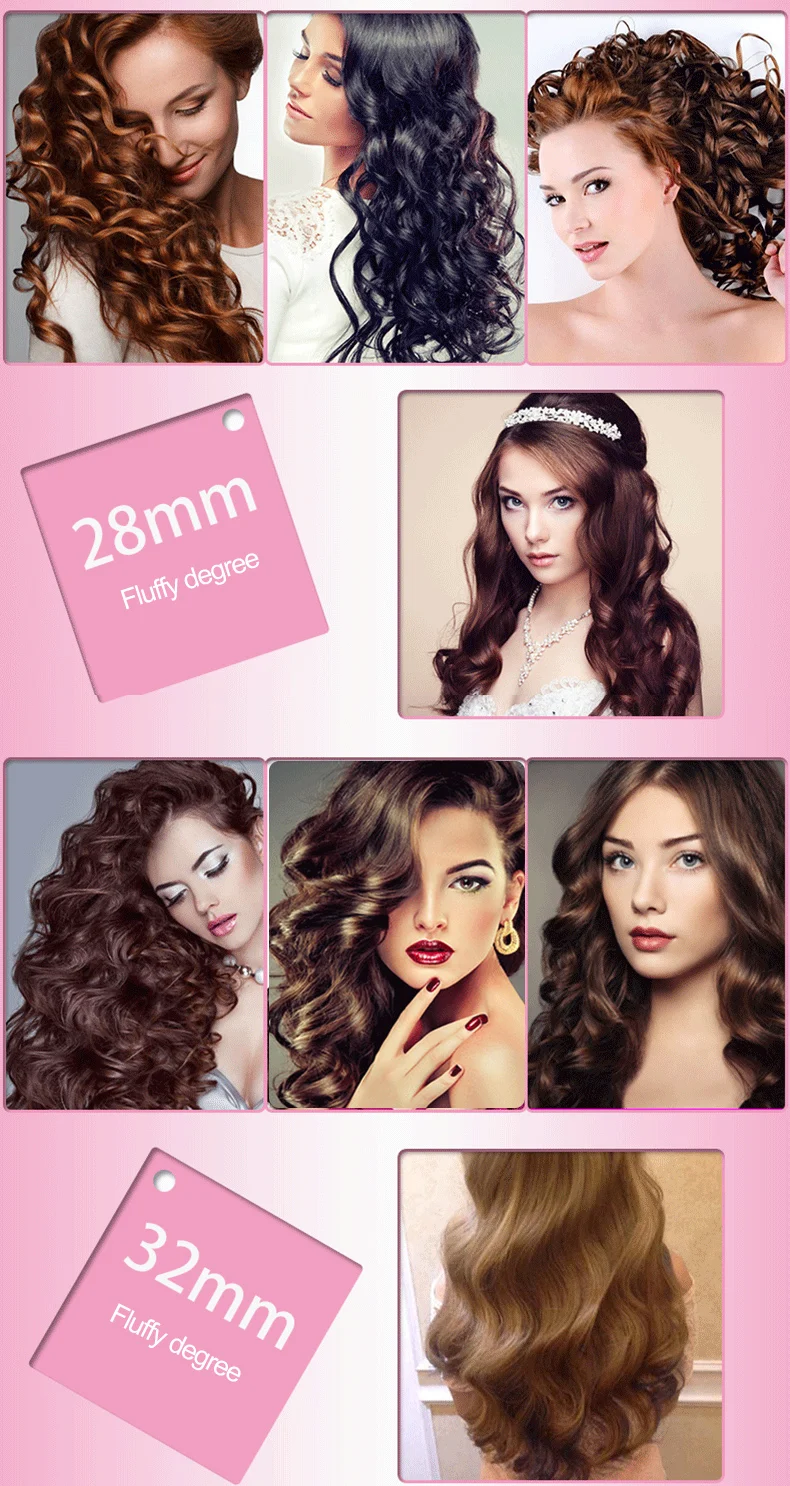 

Pink Color Three-stick Curling Iron LCD Temperature Control Water Ripple Hair Curling Iron Hair Curler Women Hair Styling Tool