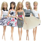5 компл.лот, платье для куклы ручной работы, сексуальная праздвечерние чная одежда, короткая юбка, мини-платье, черно-белая Одежда для куклы Барби, аксессуары для детей, игрушки