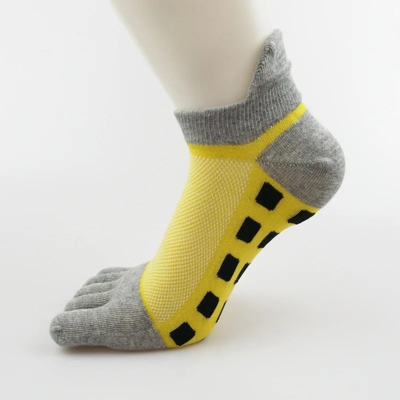 

Summer Men's Heel Protective Color Matching Pure Cotton Breathable Mesh Sports Five-finger Socks Comfortable and Fashionable