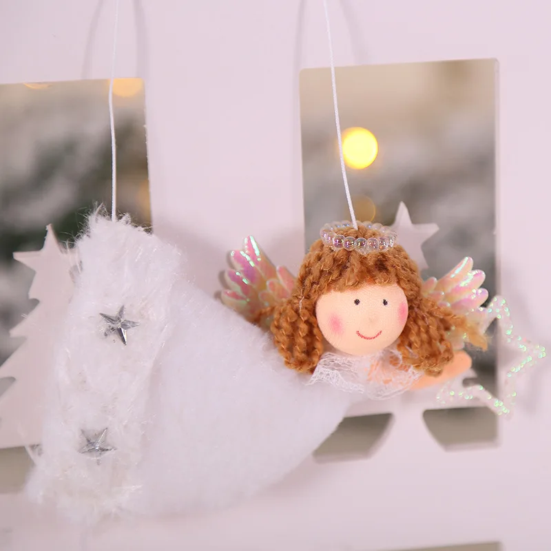 3pcs/set Christmas Angle Pendants Heart Star Shape Design tree Hanging Ornaments new year Party Decor Supplies | Дом и сад