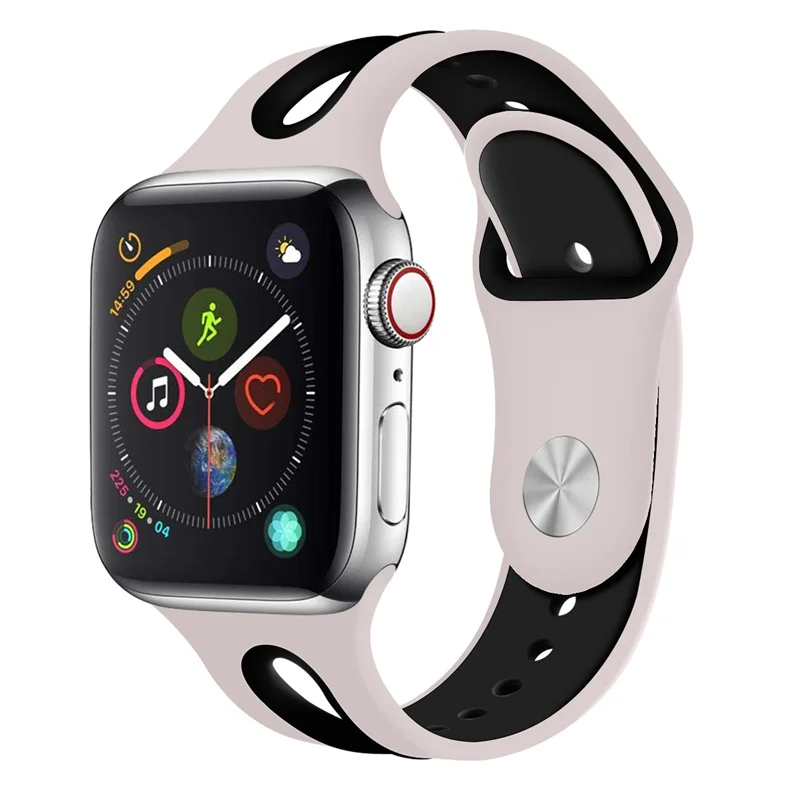 Ремешок для наручных часов для Apple Watch, ремешок 42 мм, 38 мм, Версия 44 мм 40 мм ремешок силиконовых наручных часов Iwatch, ленты для наручных часов Apple Watch, Series4/3/2/1 81003 - Цвет ремешка: 24