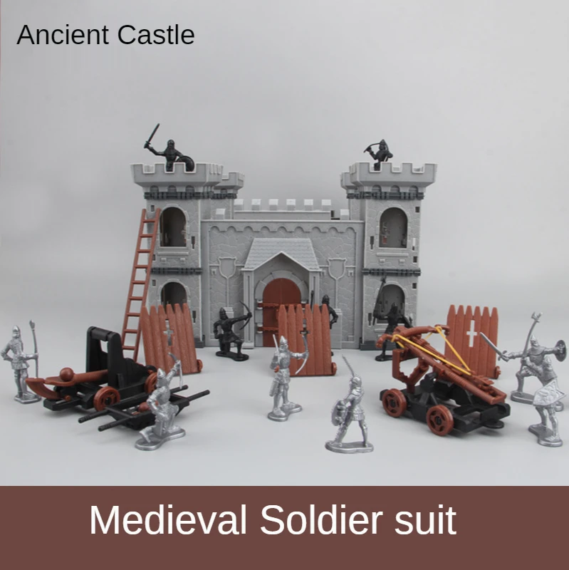 Minifiguras militares de bloques de construcci&oacute;n, adornos de guerra de Guerrero Medieval, soldado militar, juguetes, 28 Uds./60 uds./lote-5