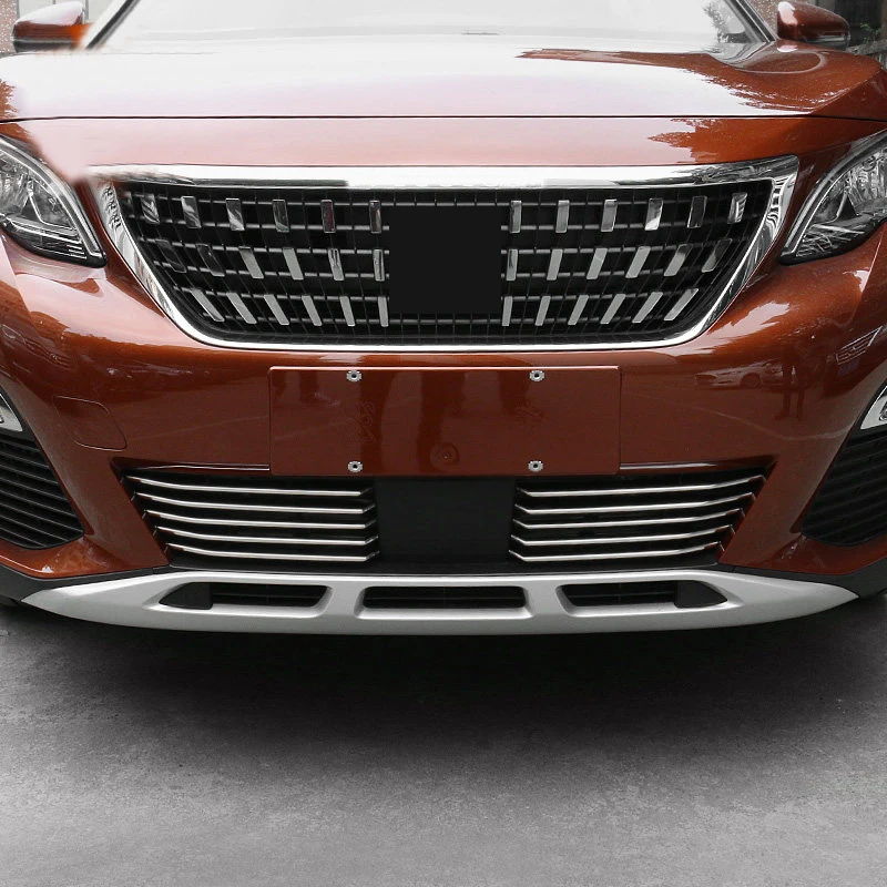Подходит для peugeot 3008 GT стайлинга автомобилей Нержавеющая сталь передней нижней решетка гриль крышка протектор отделка 10 шт./компл