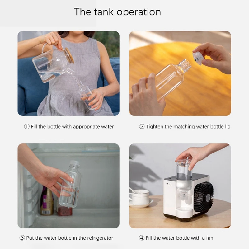 

Mini Water Cooling Negative Ion Air Conditioning Fan Desktop Air Cooler Multiple Purification Filtration