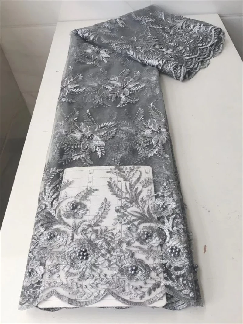 5 ярдов/Лот красивая жаккардовая французская сетчатая кружевная ткань Цветочная