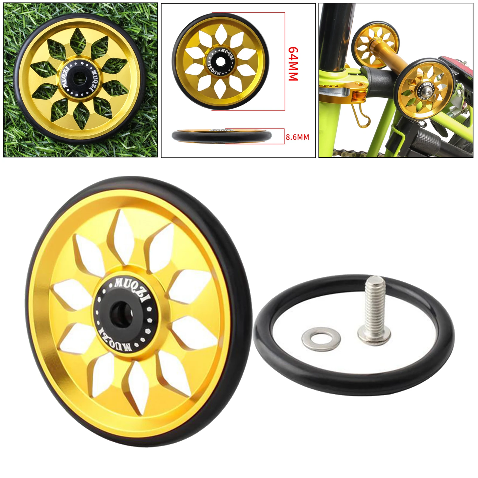 

Easy Wheel Folding Bike Refit Pushing Modification Travel Tire Fits Brompton