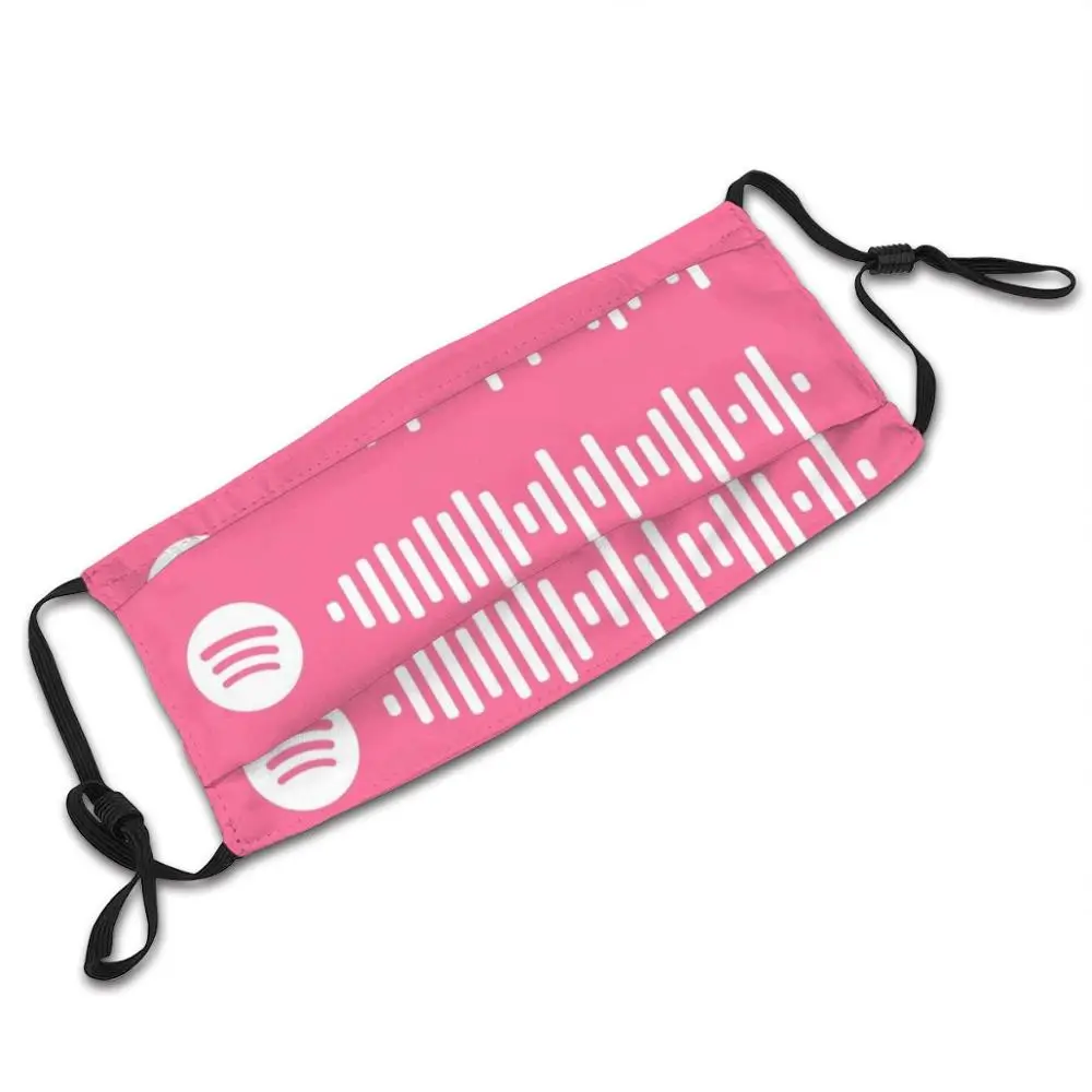Spotify сканирующий код Wap Cardio B Megan Thee жеребец бледно-розовая противопылевая маска