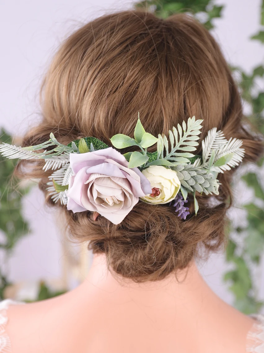 Ретро чистый тихий элегантный цветочный гребень для волос Свадебные аксессуары