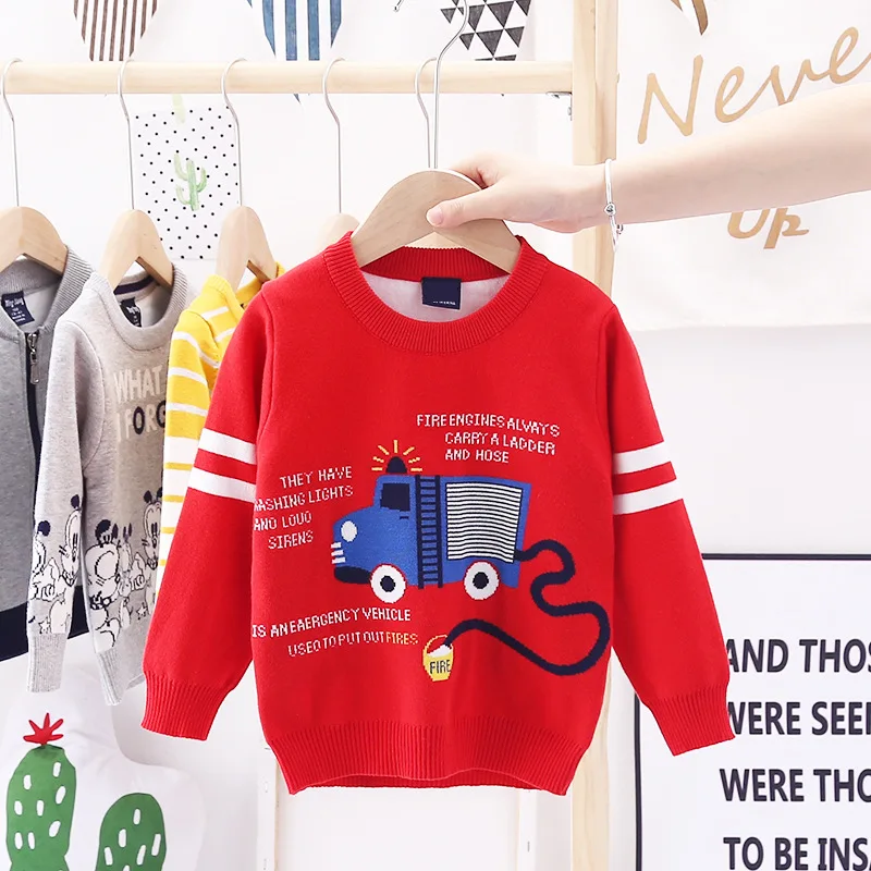 

MANBOY 2020 autumn children sweater with carton pattern kids clothes 4-8Y
