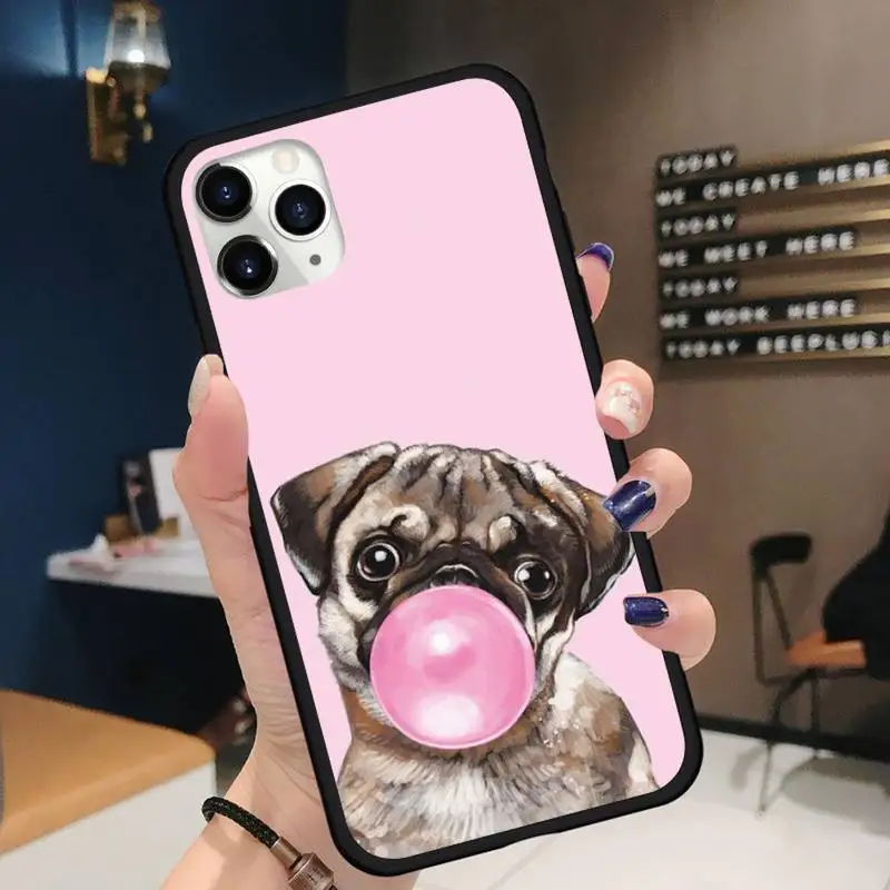 

Frenchies Pretty puppy Pug Bulldog Novelty Phone Case for iPhone 11 12 pro XS MAX 8 7 6 6S Plus X 5S SE 2020 XR mini Funda
