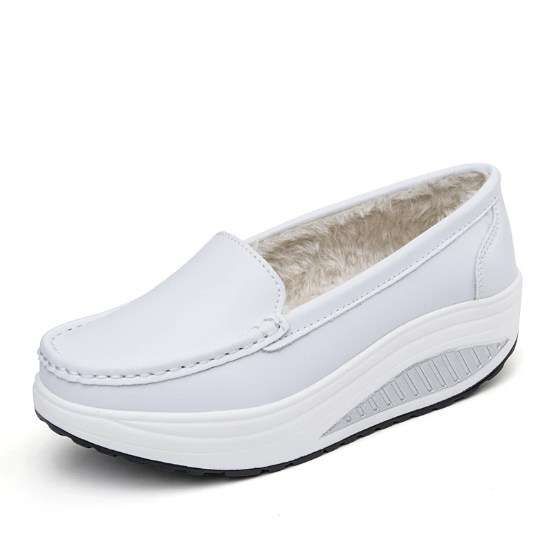 

2020Women Flats Platform Loafers Ladies Elegant Genuine Leather Moccasins Shoes Woman Autumn Slip On Casual Women's Shoes