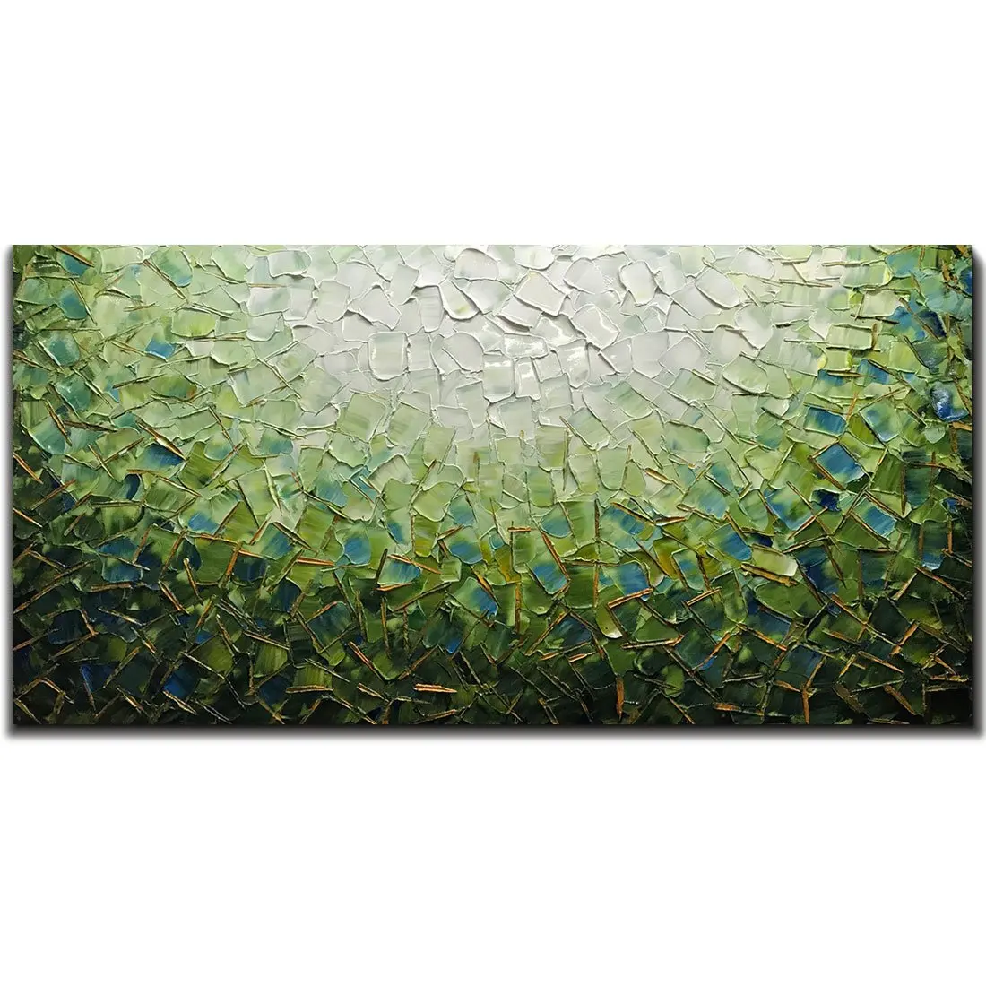 

Oil Painting 3D Hand-Painted On Canvas Abstract Artwork Art Hanging Wall Decoration Green Teal Abstract Bedroom Decor No Framed