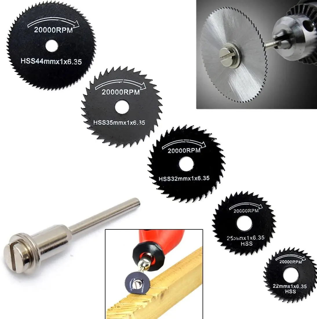 6Pcs Mini HSS Circular Saw Blade Rotary Tool For Dremel Metal Cutter Power Wood Cutting Discs Drill Mandrel Cutoff 22-44mm | Инструменты