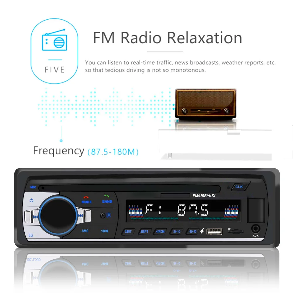 12v 1 din car mp3 player autoradio in dash stereo radio audio fm transmitter cartronics interior parts automobile accessories free global shipping