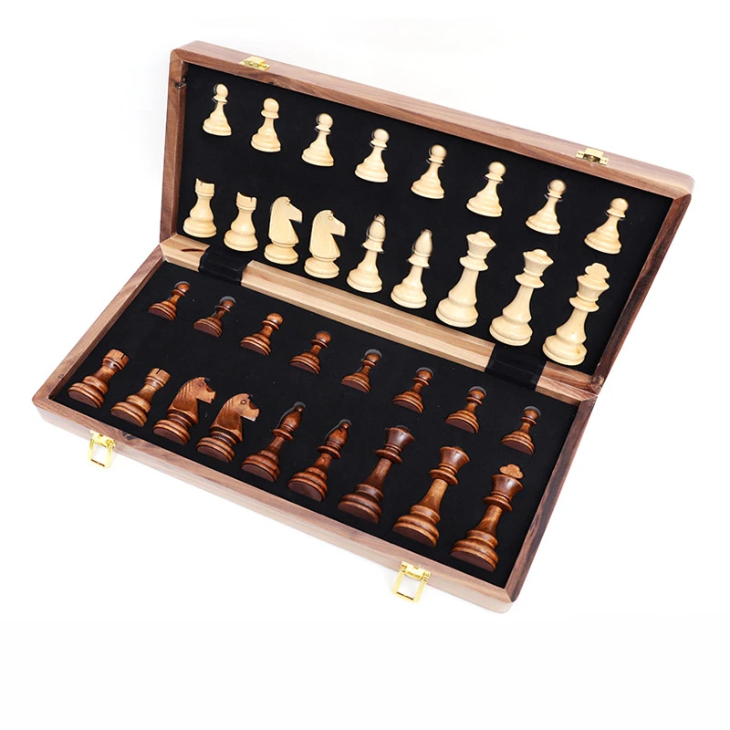 

Wooden Queen International Chess Box 39x39 Family Medieval Chess Board Wood Pieces Table Xadrez Tabuleiro Travel Games DL6GJX