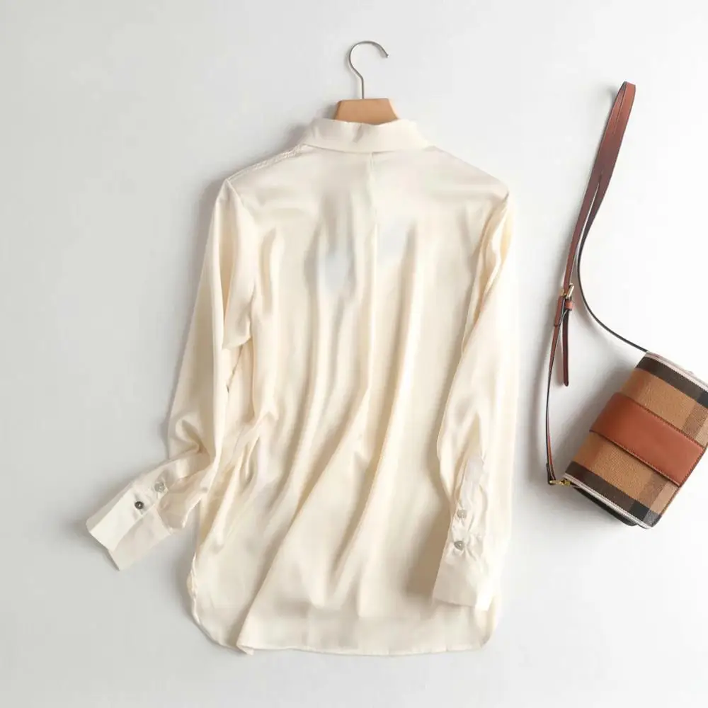 Dave &amp Di/Офисная Женская блузка в английском стиле с простой сатин карманами