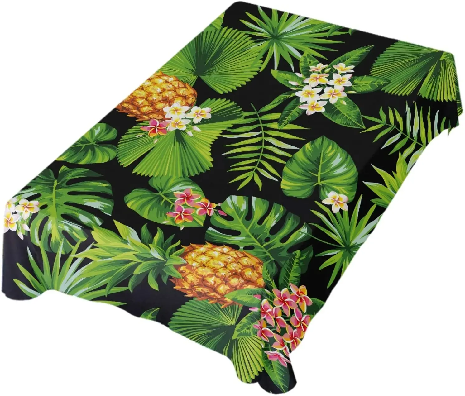 

Скатерть с ананасами тропическими пальмами и цветами