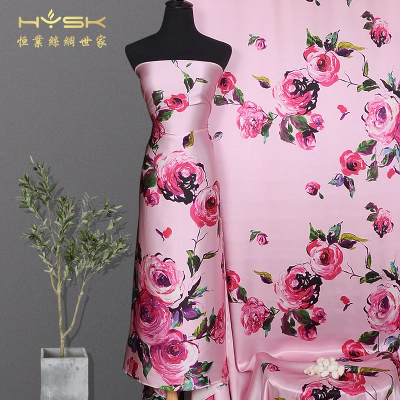 

Шелковая ткань класса 5А, Высококачественная однотонная атласная одежда из крепа, женская шелковая ткань с принтом E2220, шелковое платье, Цип...