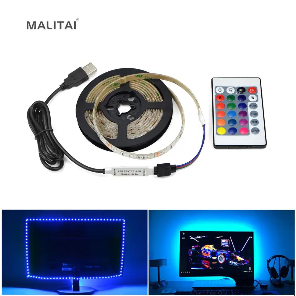 5 в USB источник питания Светодиодная лента светильник RGB Водонепроницаемый светодиодный лента 1 м 2 м 3 м 4 м 5 м PC подсветка ТВ фоновый светильник ing Декор лампы