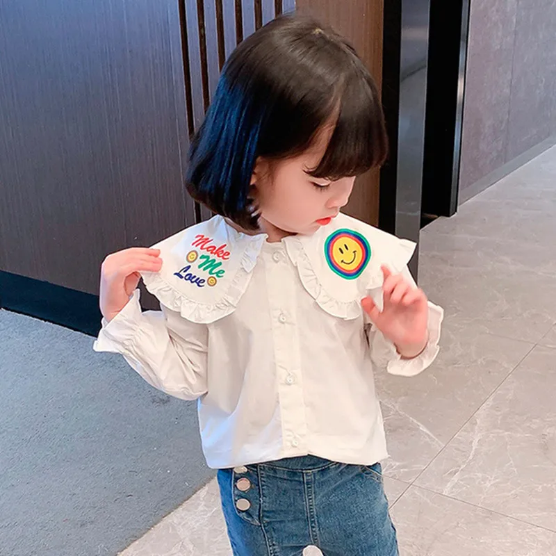 

Детская хлопковая блузка с длинным рукавом, на возраст 1-7 лет