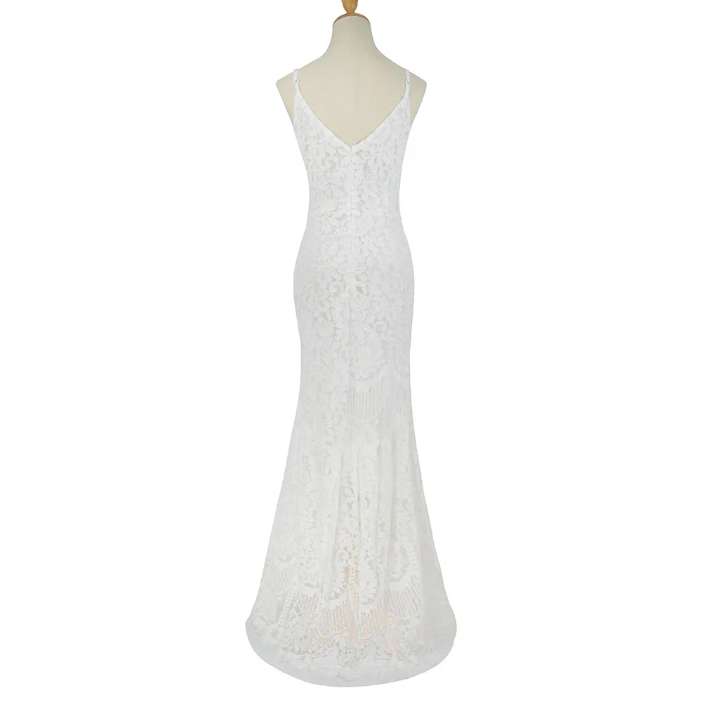 Женское вечернее платье в пол Dressv элегантное кружевное ажурное длиной до пола