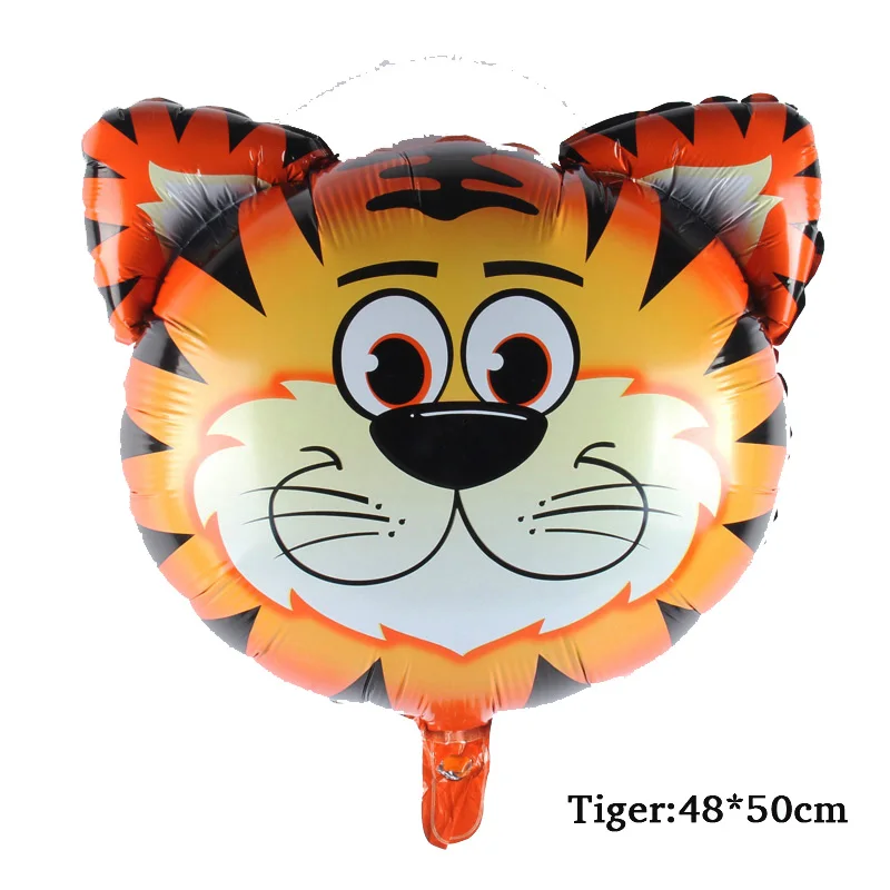 tiger balloon 1pcs 20 шт./лот Подарочная сумка с рисунком короля льва для вечеринки в честь рождения ребенка Подарочная сумка для конфет вечерние одноразовые пластиковые пакеты в стиле джунглей - Цвет: tiger balloon 1pcs