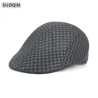 siloqin summer new trend men leisure berets adjustable size snapback painter artist retro berets mesh breathable casquette