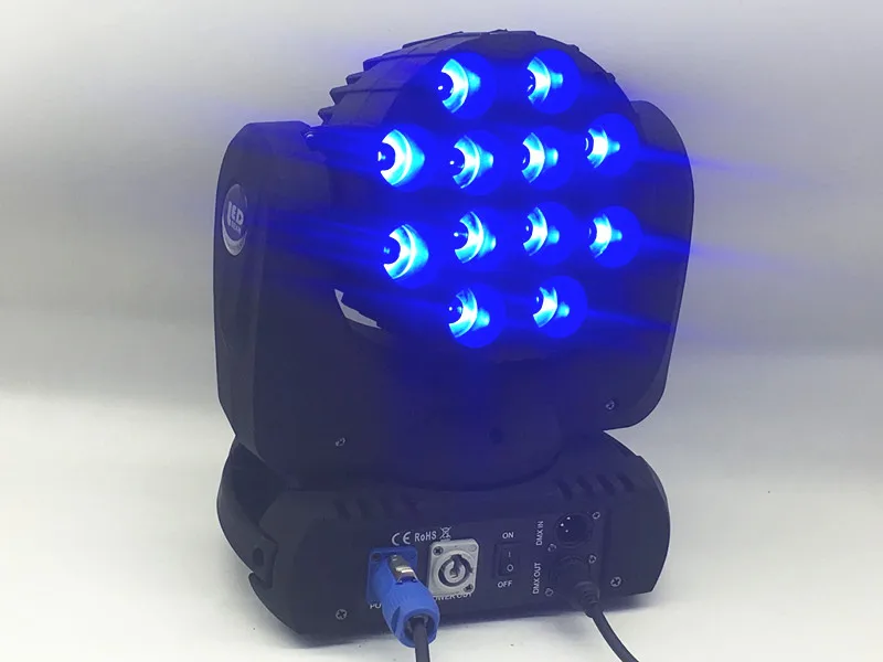 Светодиодный светильник с движущейся головкой 12x12 Вт rgbw 4в1 colore con avanzate 9/16 canali dmx для dj disco feste speedtacolo luci