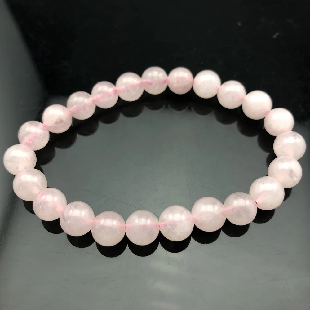 Rose Quartz Натуральная чакра из бисера рок браслет для мужчин 8 мм натуральный камень Лава тигровый глаз матовый черный оникс бусины из лечебных камней очарование Йога женские ювелирные изделия - Окраска металла: Rose Quartz