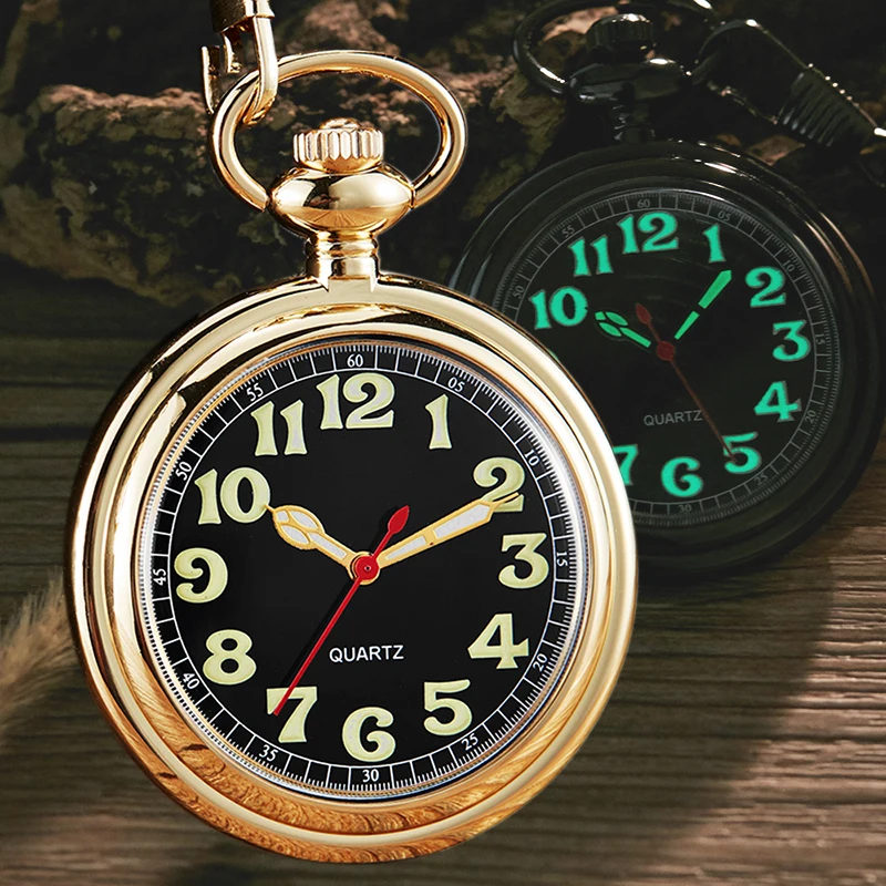 Модные кварцевые карманные часы с римскими цифрами светящийся циферблат для