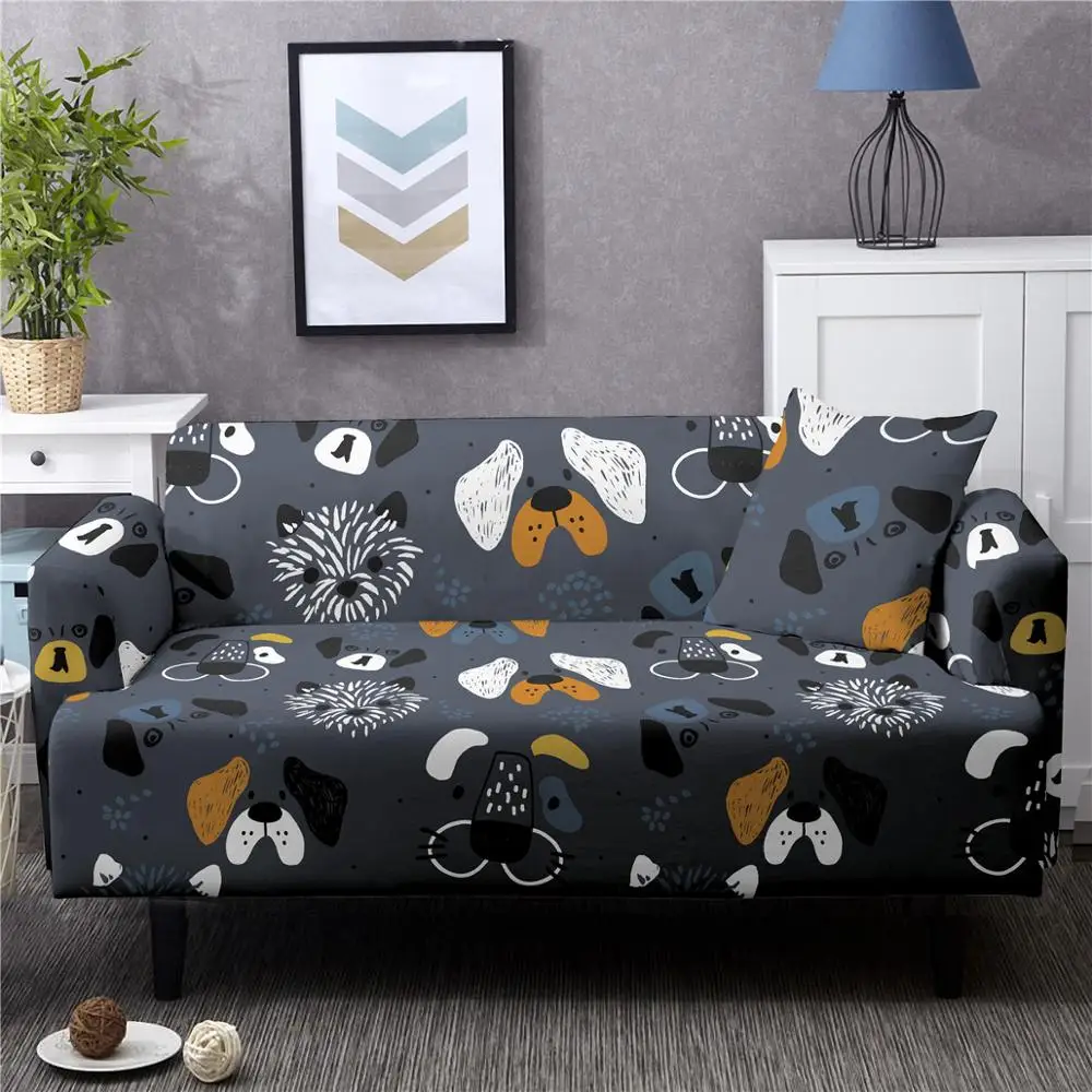 Милый чехол для дивана с мультяшным динозавром животным котом эластичный