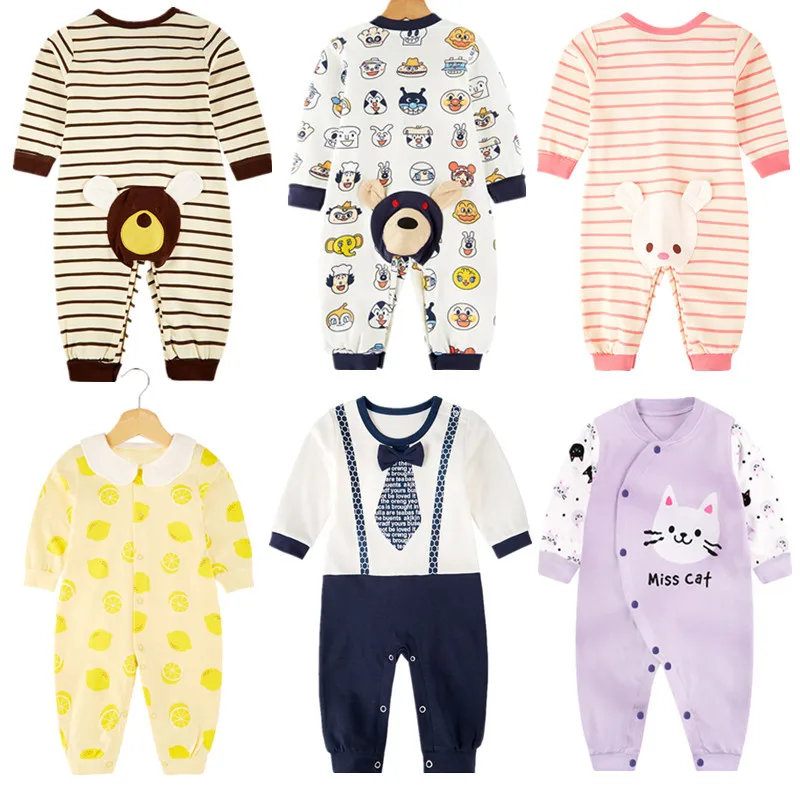 Цельная Одежда для новорожденных весенне Осенняя детская одежда с длинными