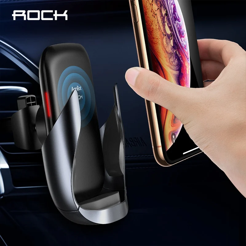 ROCK 10 Вт Qi автомобильное беспроводное зарядное устройство для iPhone X XS Samsung S9