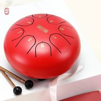 6 inch c key steel tongue drum percussion instruments mini 8 tone hand pan hanging pan drum with drum hammers carry bag