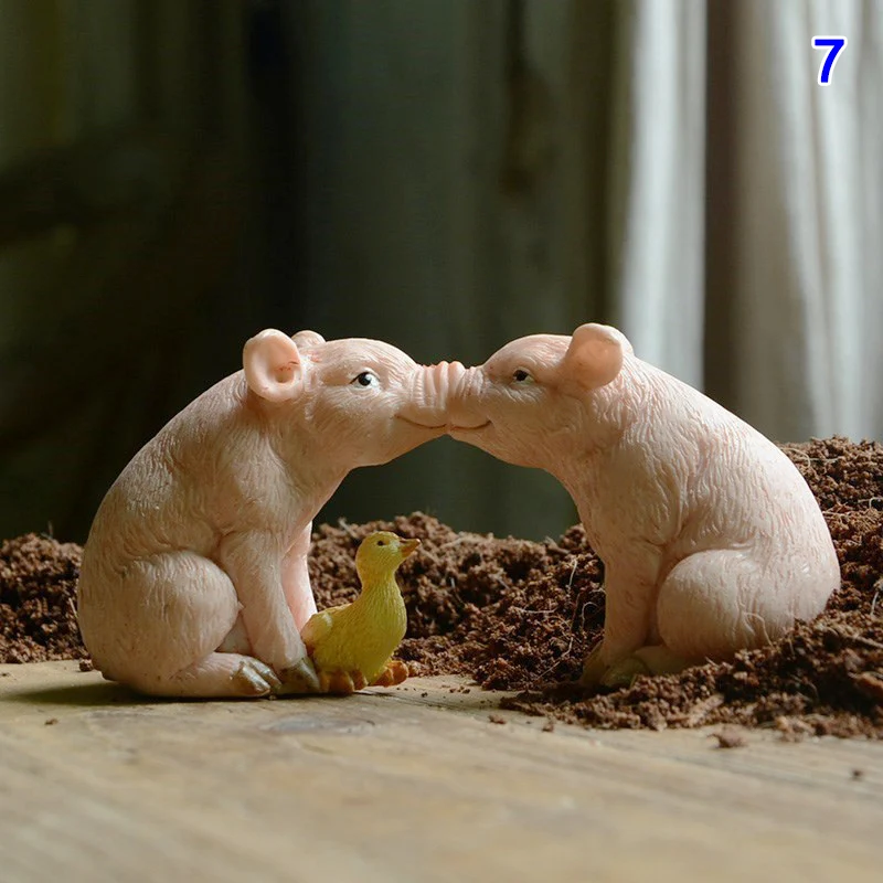 

Pig Figure Toys Desktop Decoration Home Decor Garden Miniature Animal Figurines MJJ88