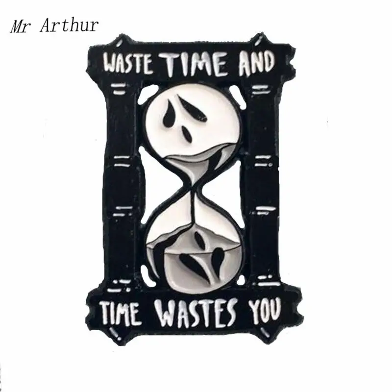 Песочные часы в форме призрака эмалированная Шпилька потеря времени и Wiste You