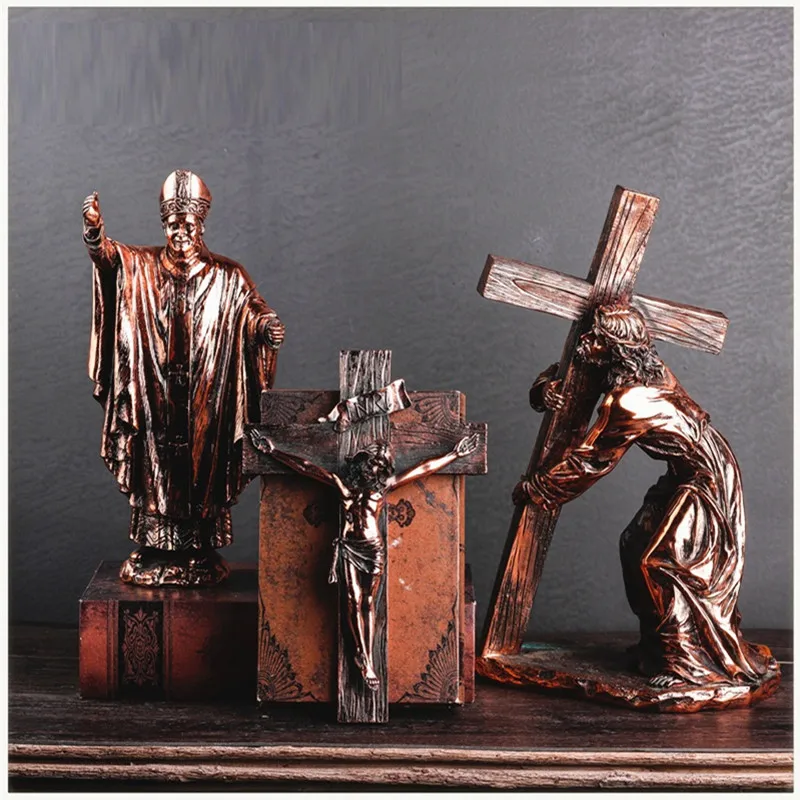 

CHRISTIAN CATHOLICISM FIGURE ART SCULPTURE JESUS VIRGIN MARY VATICAN POPE FIGURINE RESIN CRAFTS DECORATIONS FOR HOME R3736