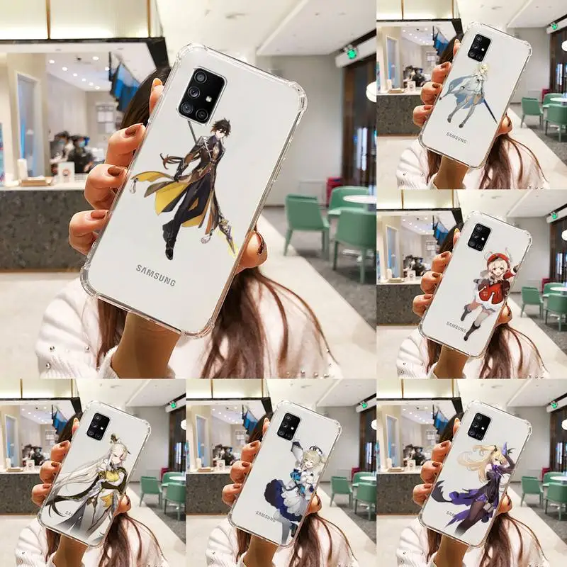 

Anime Genshin Impact Phone Case Transparent For Samsung S A M J 21 20 50 30 60 5 7 51 71 90 11 10 J710 e p PLUS Prime 5G