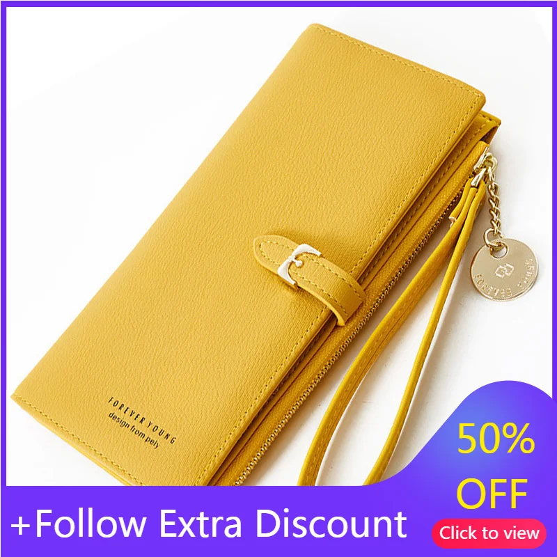 Женский красный длинный кошелек из искусственной кожи маленькая сумка для