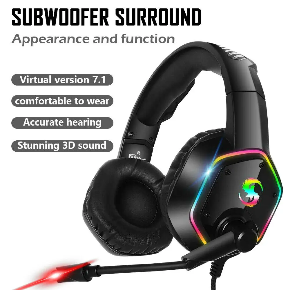 

Gaming Headphone Wired for Bluetooth Headset Over-ear Design Adjustable with Noise-Canceling Microphone Tieline for PC Cellphone