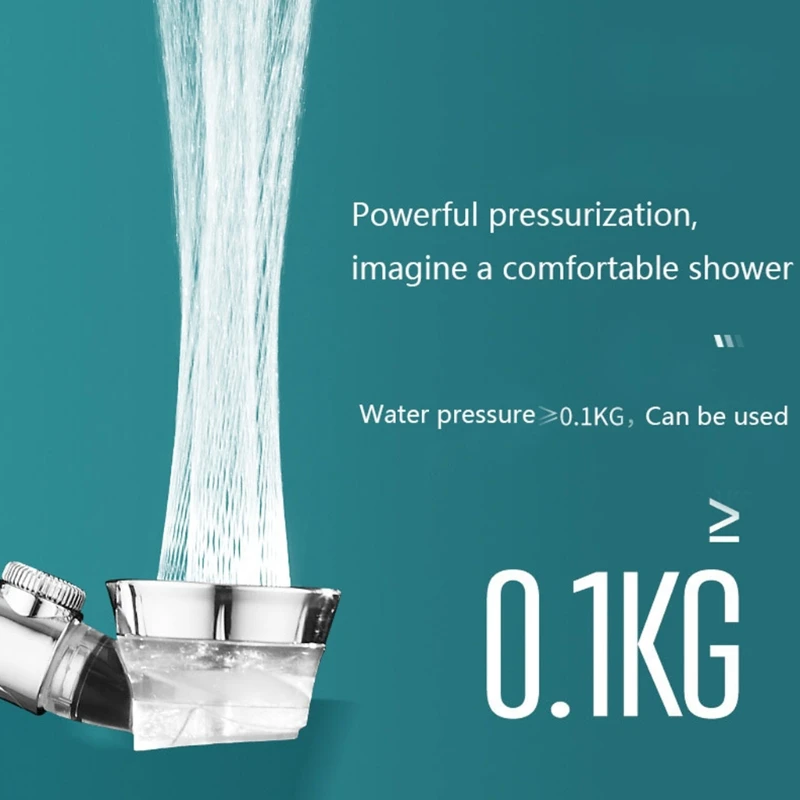 

Home Pressurized Shower Head Universal Water Sprinkle Head Handheld Shower 4 Points Interface Built-in Small Fan