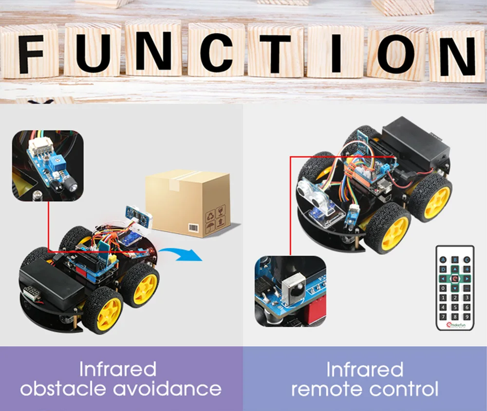 Emakefun для Arduino робот 4WD автомобили приложение RC пульт дистанционного управления Bluetooth робототехники Обучающий Набор Обучающие игрушки для детей