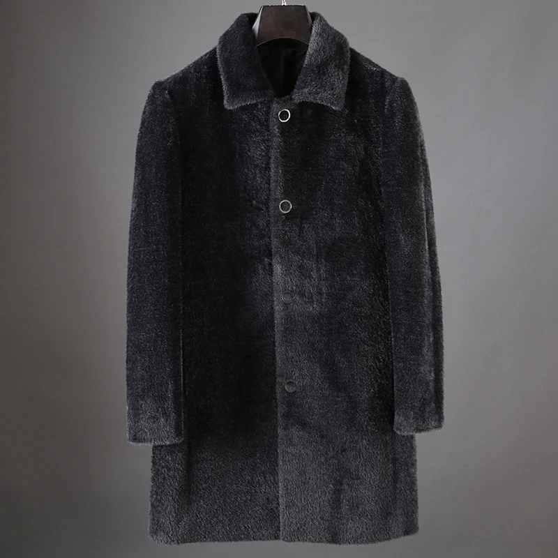JSBD зимнее новое пальто из искусственного меха мужское длинное повседневное