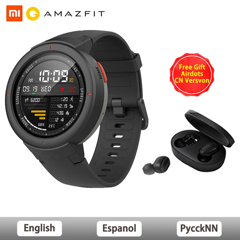 Умные часы Amazfit Verge Lite глобальная версия GPS IP68 водонепроницаемые спортивные с AMOLED