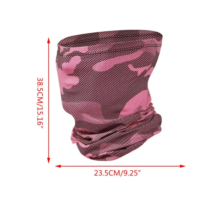 

Unisex Summer Outdoor Ice Silk Neck Gaiter Scarf UPF50 Sunscreen Fishing Hiking Cooling Earloops Face Mask Camo Bandana