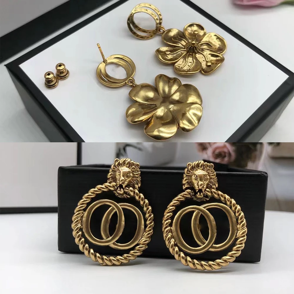 

2021 trending luxury brands retro men pendant wedding womens earrings stud earrings couple 925 silver