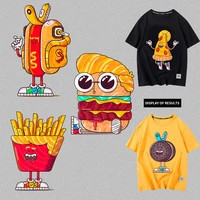 iron on transfers for clothing funny food pizza hot dog burger cookies vintage patches for clothing diy clothes accessories