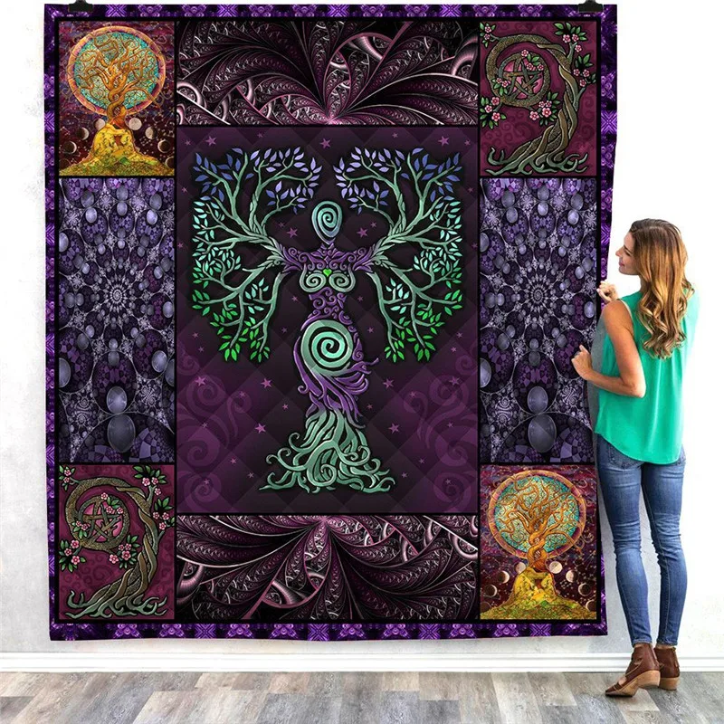 Одеяло с 3d-рисунком большого дерева удобное летнее стеганое одеяло цифровым