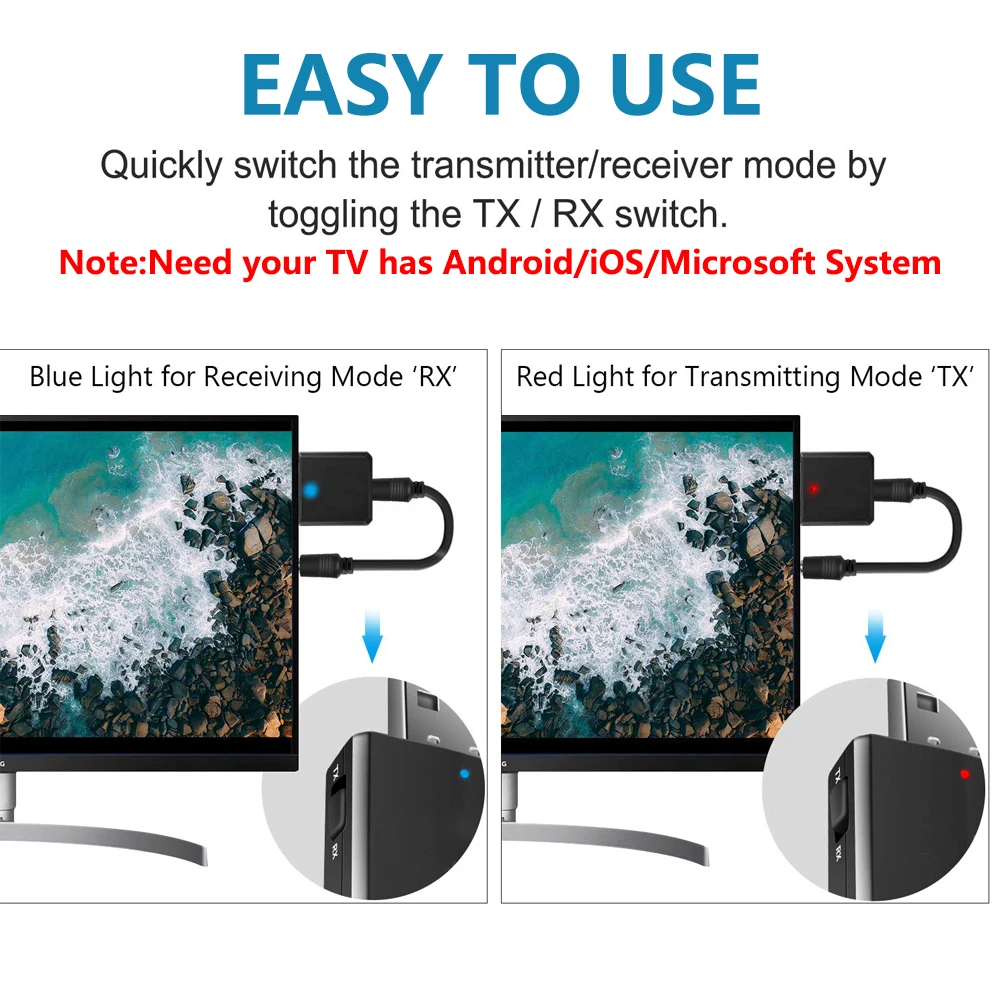 cmaos usb bluetooth 5 0 transmitter receiver 3 in 1 edr adapter dongle 3 5mm aux for tv pc headphones home stereo car hifi audio free global shipping